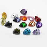 15pcs 4x6mm~10x12mm 1pcs Per Colors Loose Pear CZ Synthetic Gemstone