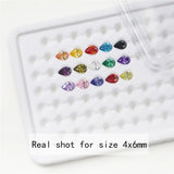 15pcs 4x6mm~10x12mm 1pcs Per Colors Loose Pear CZ Synthetic Gemstone