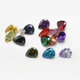 15pcs 4x6mm~10x12mm 1pcs Per Colors Loose Pear CZ Synthetic Gemstone