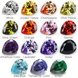 15pcs 4x6mm~10x12mm 1pcs Per Colors Loose Pear CZ Synthetic Gemstone
