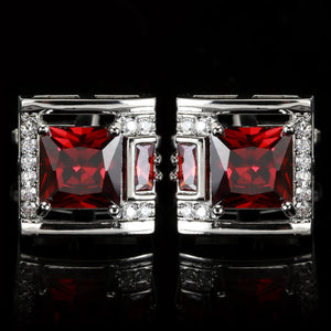 Square Zircon Stone Cufflinks for Man Shirt Suit