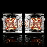 Square Zircon Stone Cufflinks for Man Shirt Suit