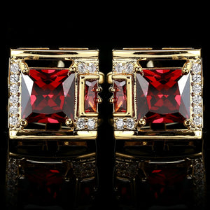 Square Zircon Stone Cufflinks for Man Shirt Suit