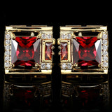 Square Zircon Stone Cufflinks for Man Shirt Suit