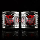 Square Zircon Stone Cufflinks for Man Shirt Suit