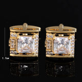 Square Zircon Stone Cufflinks for Man Shirt Suit