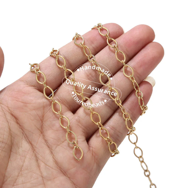 Stainless Steel Circle Oval Link Chains for DIY Necklace Jewelry