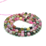 Tourmaline 4mm Square Faceted Gemstone Beads for 925 Silver Jewelry