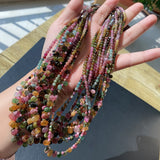 Tourmaline Beaded Necklace With Raindrop Pendant