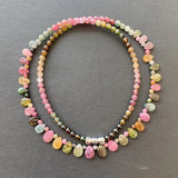 Tourmaline Beaded Necklace With Raindrop Pendant