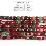 Tourmaline Natural Stone Agate Cube Beads 8x8mm