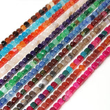 Tourmaline Natural Stone Cube Agates Beads 8x8mm
