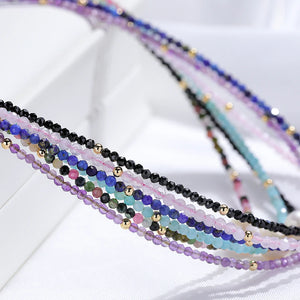 Tourmaline Necklace Freshwater Pearl Choker Spinel Stainless Steel Jewelry