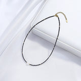 Tourmaline Necklace Freshwater Pearl Choker Spinel Stainless Steel Jewelry