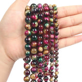 Tourmaline Tiger Eye Stone Beads for Jewelry Making