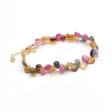 Tourmaline Drop Bracelet 7.5 Inch Genuine Gemstone Beads