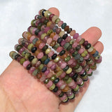 Natural Tourmaline Faceted Roundelle Bracelet 3*6.5mm Beads
