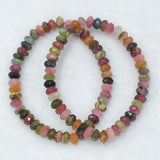Natural Tourmaline Faceted Roundelle Bracelet 3*6.5mm Beads