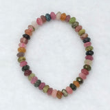 Natural Tourmaline Faceted Roundelle Bracelet 3*6.5mm Beads