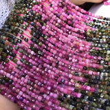 Gradient Tourmaline Loose Beads 4-4.5mm Faceted 14inch