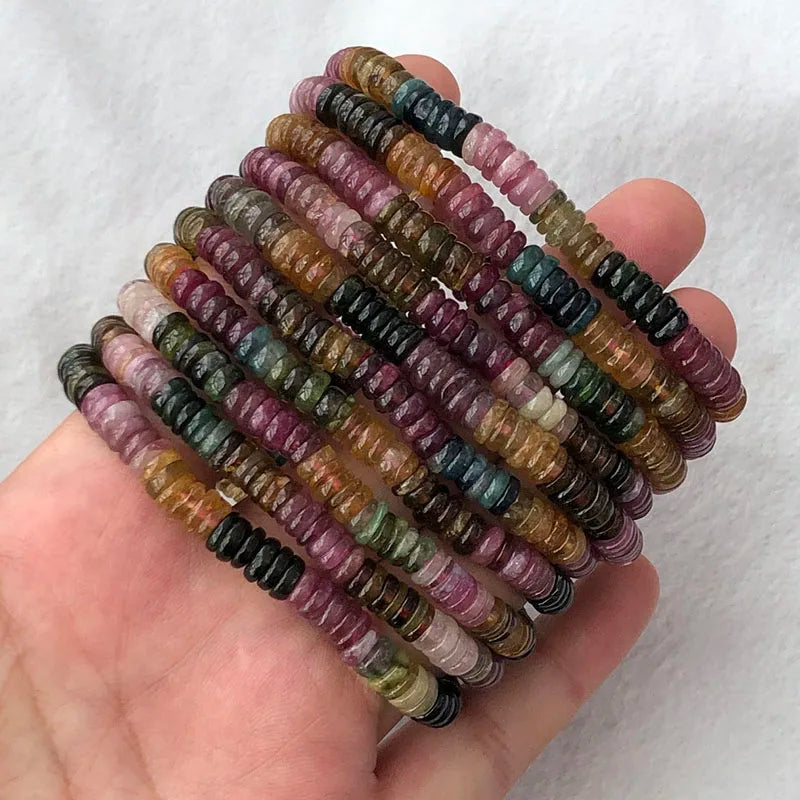 Tourmaline Roundelle 5-5.5mm Bracelet Nature Beads