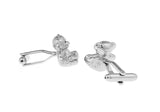 Teddy Bear Brass Silver Cufflinks Wholesale