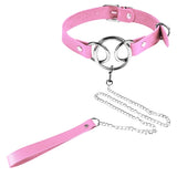 Leather Body Bondage Collar Necklace Garter Belt