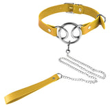 Leather Body Bondage Collar Necklace Garter Belt