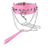 Gothic Punk Choker Chain Collar Leather Necklace