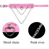 Gothic Punk Choker Chain Collar Leather Necklace