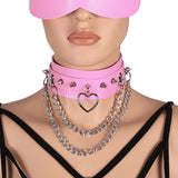Gothic Punk Choker Chain Collar Leather Necklace