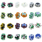 Engraving Flower Lampwork Glass Beads For DIY Jewelry Making