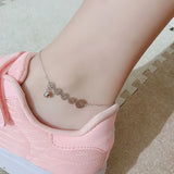 Chinese Character 925 Silver Money Bell Anklet for Women