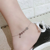 Chinese Character 925 Silver Money Bell Anklet for Women
