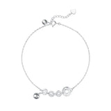 Chinese Character 925 Silver Money Bell Anklet for Women