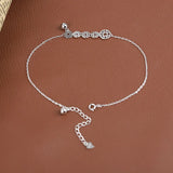 Chinese Character 925 Silver Money Bell Anklet for Women