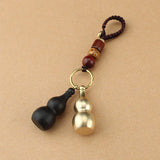 Good Luck Gourd Keychain Ebony Wood Wishful Pendant