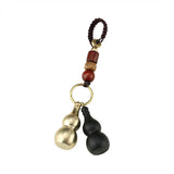 Good Luck Gourd Keychain Ebony Wood Wishful Pendant
