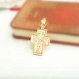 Traditional Orthodox 585 Rose Gold Greek Charm Pendant Necklace
