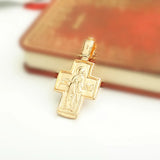 Traditional Orthodox 585 Rose Gold Greek Charm Pendant Necklace
