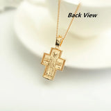 Traditional Orthodox 585 Rose Gold Greek Charm Pendant Necklace