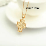 Traditional Orthodox 585 Rose Gold Greek Charm Pendant Necklace