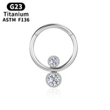 Tragus Cartilage Zircon Piercing Titanium Crystal Septum Nose Ring