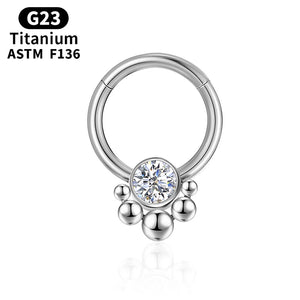Tragus Cartilage Zircon Piercing Titanium Crystal Septum Nose Ring