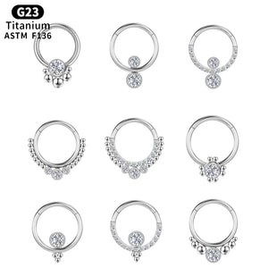 Tragus Cartilage Zircon Piercing Titanium Crystal Septum Nose Ring