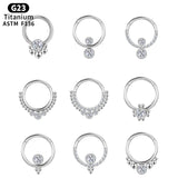 Tragus Cartilage Zircon Piercing Titanium Crystal Septum Nose Ring