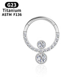 Tragus Cartilage Zircon Piercing Titanium Crystal Septum Nose Ring