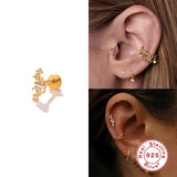 Tragus Earring Labret Stud 925 Sterling Silver Cubic Zirconia Ear Stud