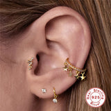 Tragus Earring Labret Stud 925 Sterling Silver Cubic Zirconia Ear Stud