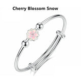 Cherry Blossom Love Bracelet 925 Silver Japanese Jewelry Gift